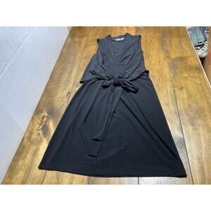 Norma Kamali Black Mini Tie Front Shirt Dress Small